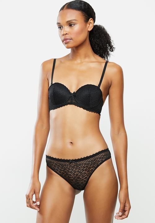 KANGOL - 2 Pack galloon lace thong - mint & black