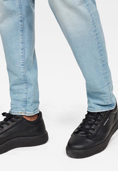G-STAR - 3301 slim azure stretch denim - sun faded crystal blue