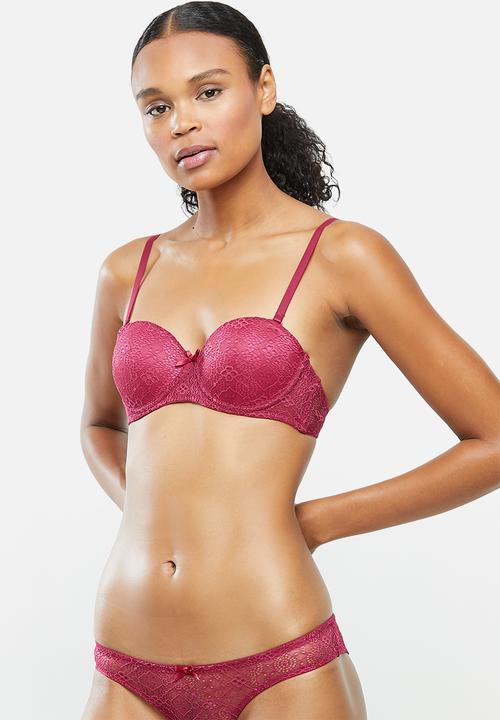 KANGOL - 2 Pack multiway allover lace bra - navy/red