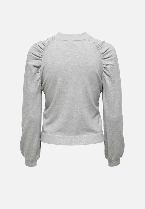 Jacqueline de Yong - Kourtney long sleeve raglan pullover knit - light grey melange