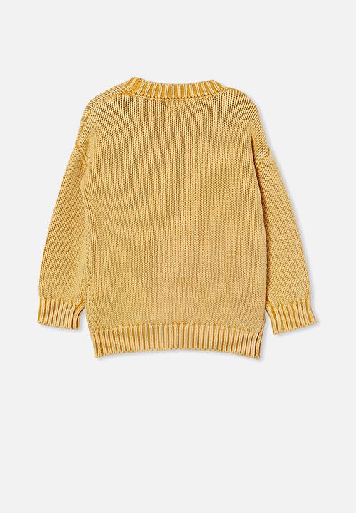 Cotton On - Winnie washed rib cardigan - mustard