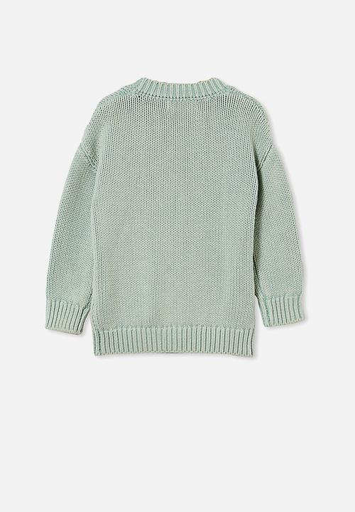 Cotton On - Winnie washed rib cardi - green
