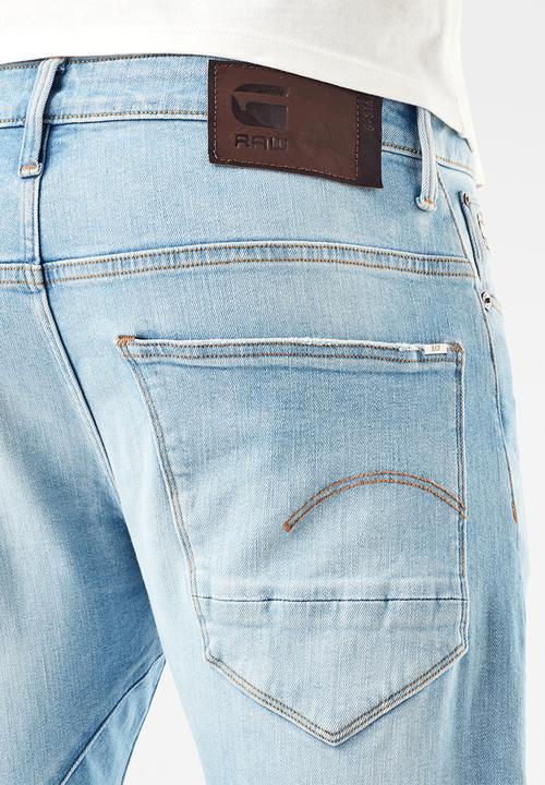G-STAR - Arc 3d slim azure stretch denim - sun faded crystal blue