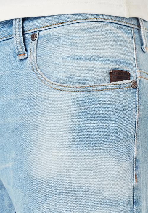 G-STAR - Arc 3d slim azure stretch denim - sun faded crystal blue