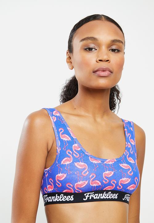 Franklees - U-back bralette - blue & pink 