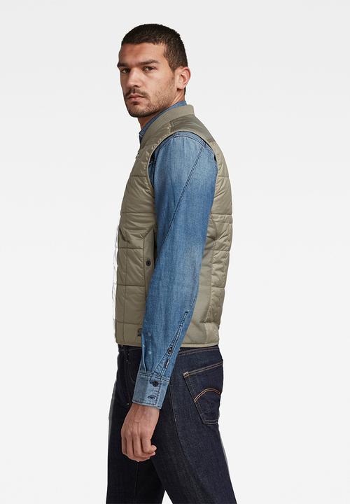 G-STAR - Lt wt quilted vest - green