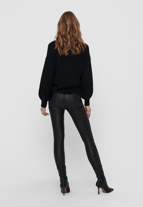 Jacqueline de Yong - Nola justy long sleeve cardigan knit - black