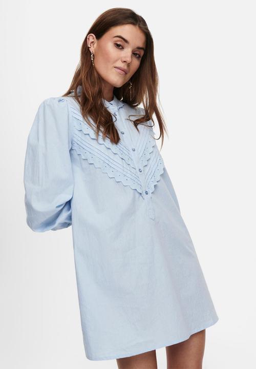 Jacqueline de Yong - Mumbai life long sleeve dress - cashmere blue