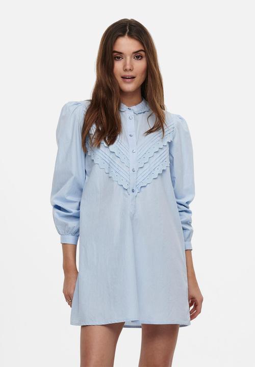 Jacqueline de Yong - Mumbai life long sleeve dress - cashmere blue