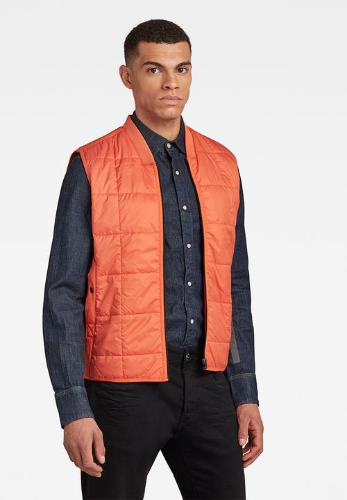 G-STAR - Lt wt quilted vest - acid orange