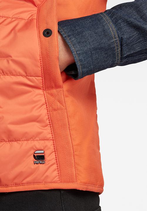 G-STAR - Lt wt quilted vest - acid orange