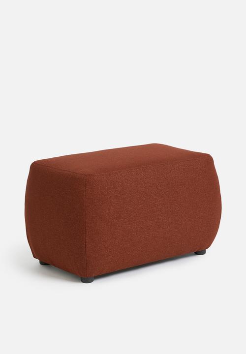 Sixth Floor - Plump rectangle ottoman - clay