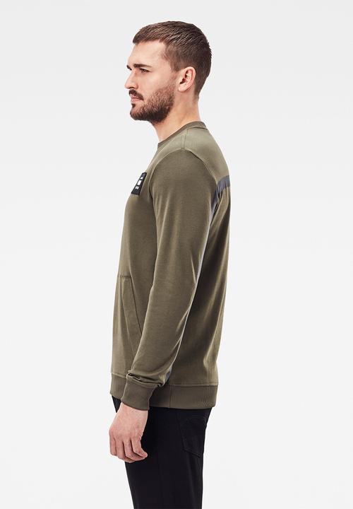 G-STAR - Box logo pocket sweater long sleeve tee - khaki 