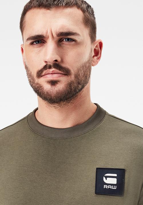 G-STAR - Box logo pocket sweater long sleeve tee - khaki 