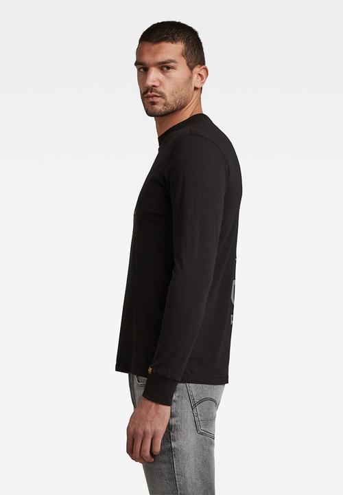 G-STAR - G-star reflective multi graphic long sleeve tee - black 