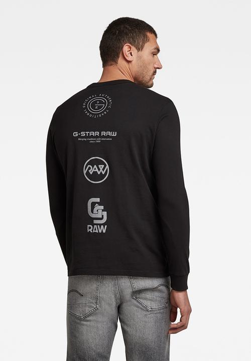 G-STAR - G-star reflective multi graphic long sleeve tee - black 