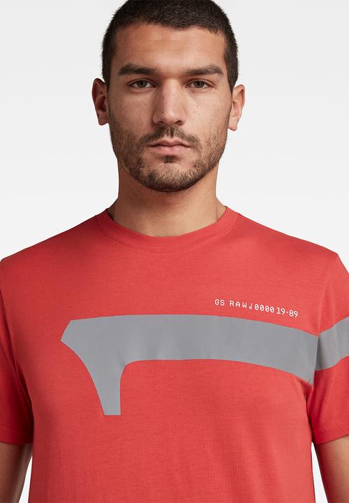 G-STAR - 1 Reflective graphic short sleeve tee - red 