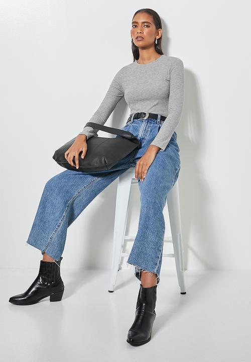 Superbalist - Rib crew neck bodysuit - grey 