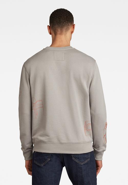 G-STAR - Object graphic r long sleeve sweat - charcoal