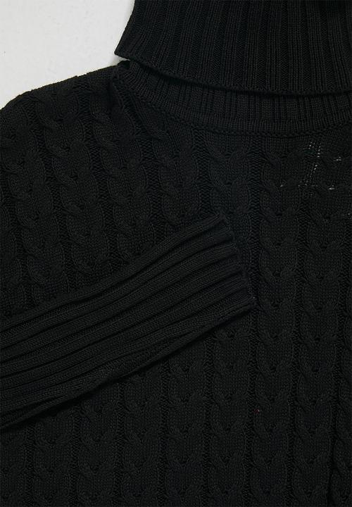 Superbalist - Organic cotton chunky roll neck dress - black