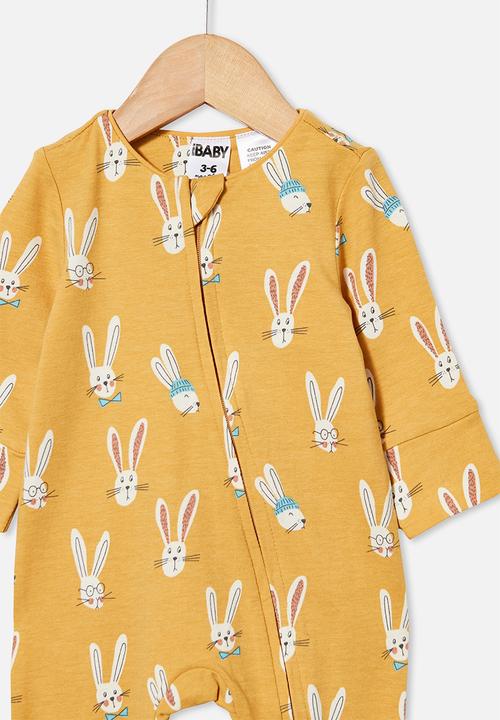 Cotton On - The long sleeve zip romper - yellow 