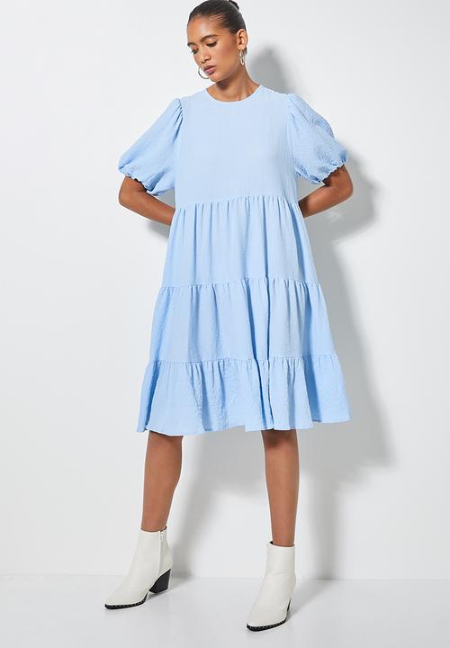 Superbalist - Bubble woven volume mini dress - blue
