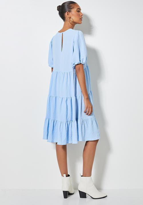 Superbalist - Bubble woven volume mini dress - blue