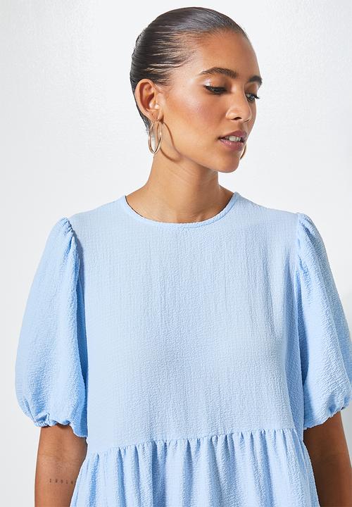 Superbalist - Bubble woven volume mini dress - blue