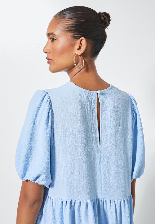 Superbalist - Bubble woven volume mini dress - blue