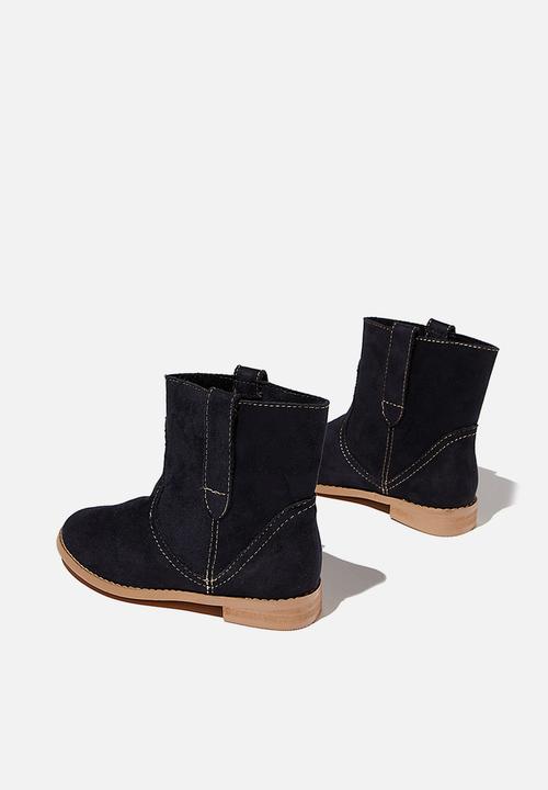 Cotton On - Slouch western boot - black
