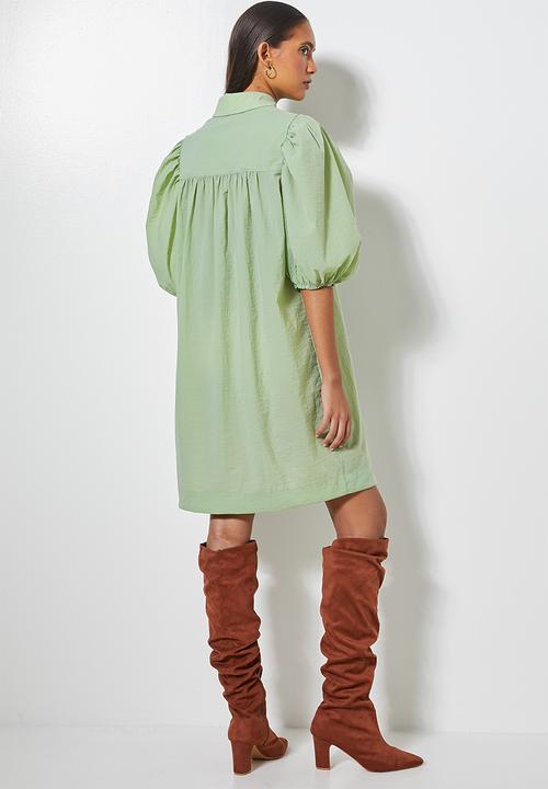 Superbalist - Exaggerated sleeve shirt dress - green