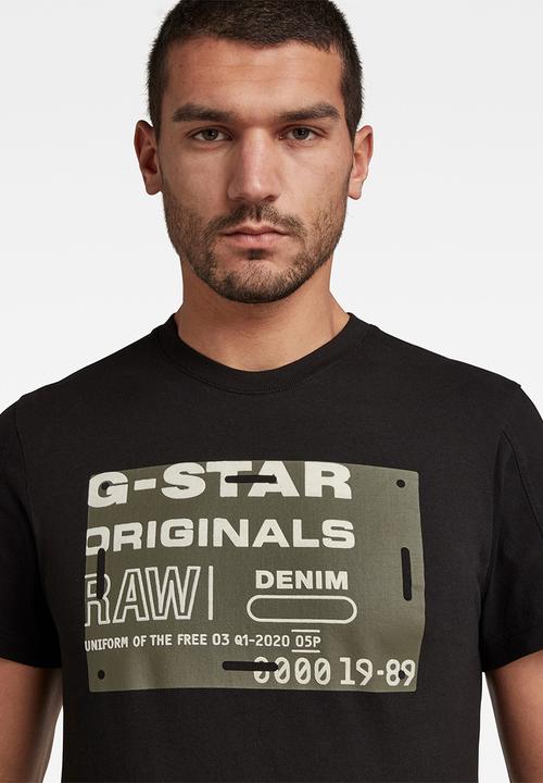 G-STAR - Flock badge graphic r short sleeve tee - black