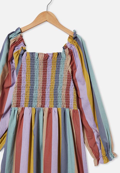 Free by Cotton On - Isla long sleeve dress - multi 