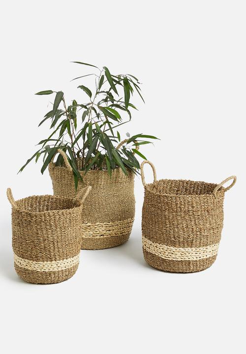 Storage Solutions - Palmleaf basket set of 3 - natural