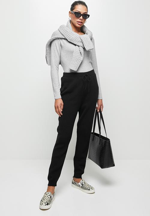 edit - Knitwear harem pant - black
