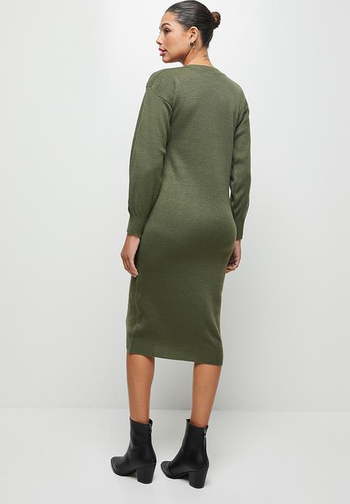 edit - Slashneck collumn midi - khaki