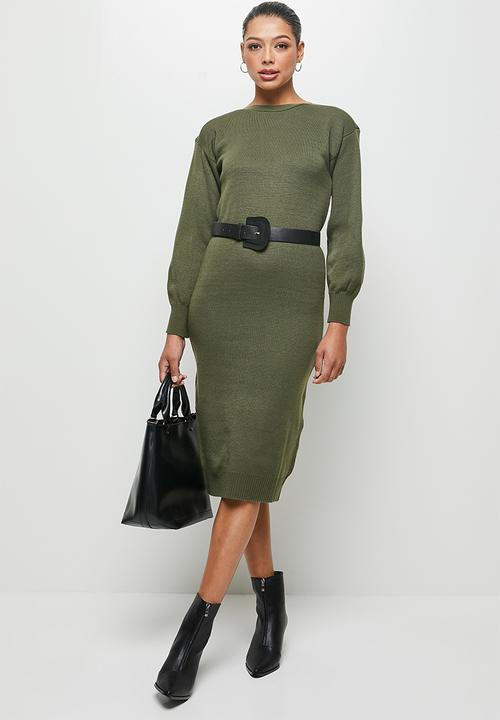 edit - Slashneck collumn midi - khaki