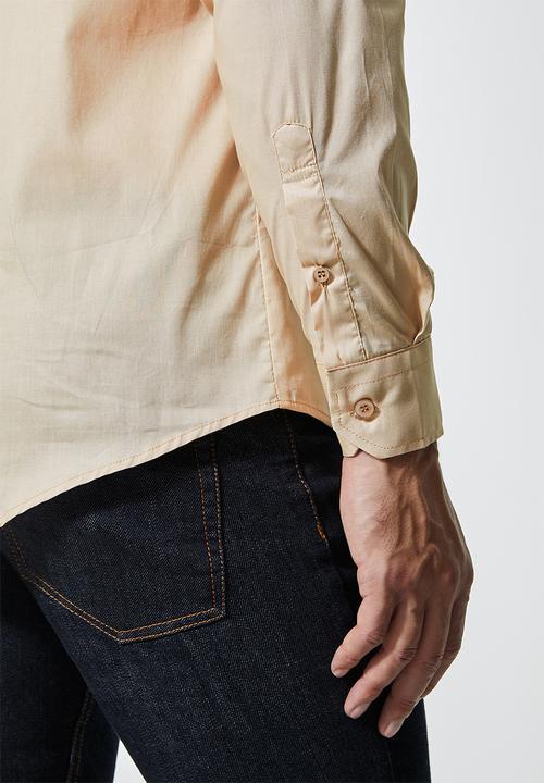 Superbalist - Jos slim fit long sleeve shirt - beige 