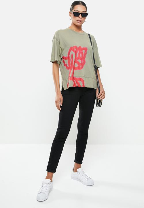G-STAR - Loose fit big object print tee - grey