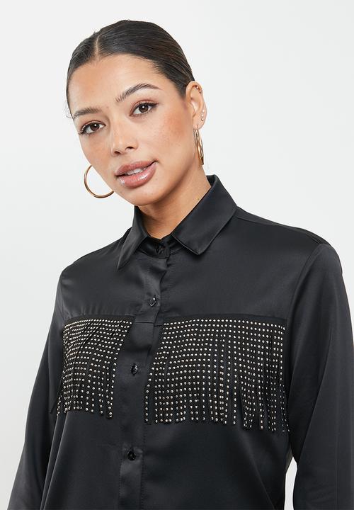 SISSY BOY - Fringe binge shirt - black
