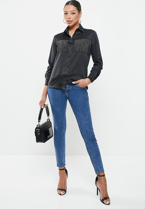 SISSY BOY - Fringe binge shirt - black