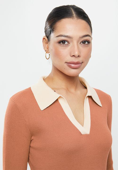 Glamorous - Collar knit - rust