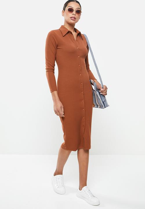 Glamorous - Rib dress - rust