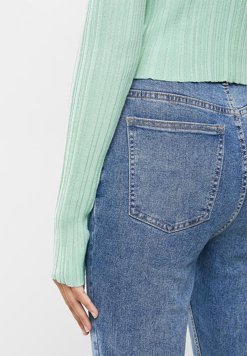 Factorie - Variegated rib knit long sleeve top - green 