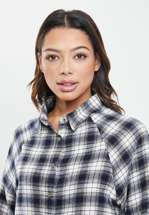 Cotton On - Warm flannel sleep shirt - navy