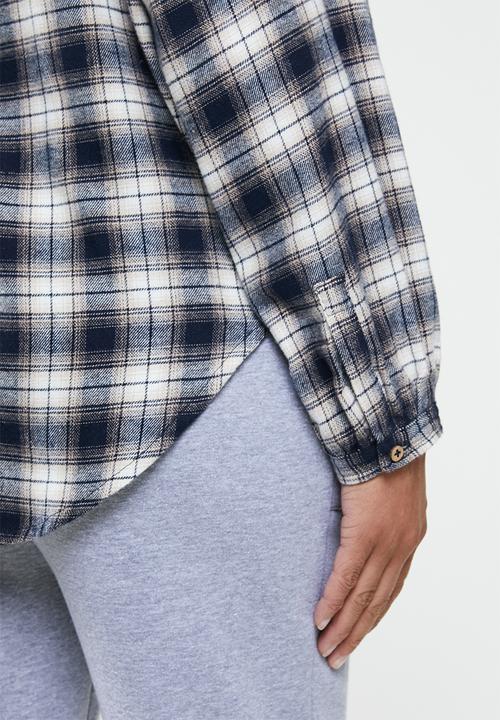Cotton On - Warm flannel sleep shirt - navy