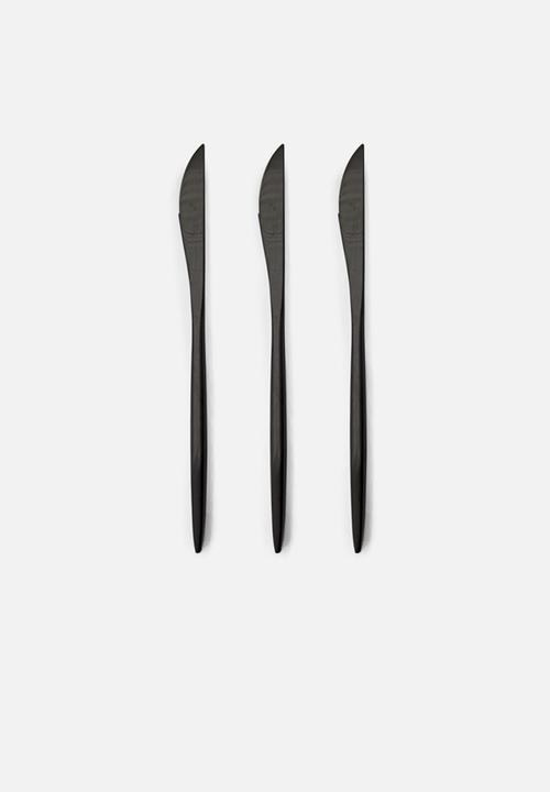 Finery - Cutlery 24pc set - carbon black