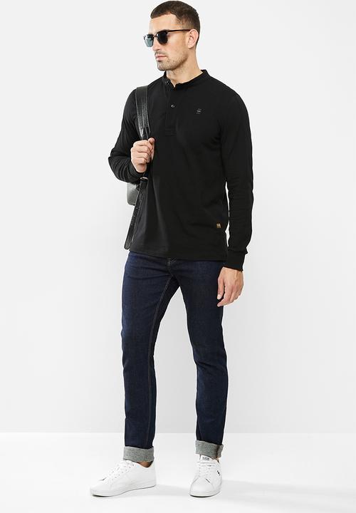 G-STAR - Scan collar long sleeve tee - black