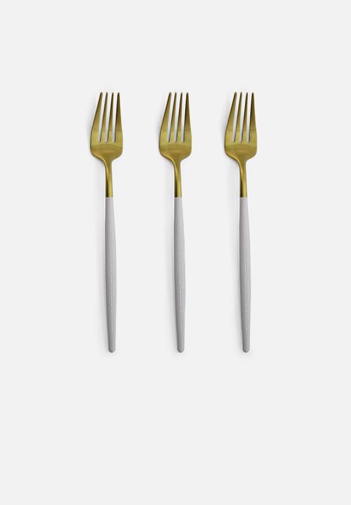 Finery - Cutlery 12pc set - gold & white