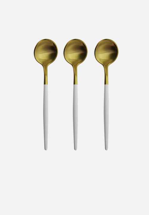 Finery - Cutlery 12pc set - gold & white